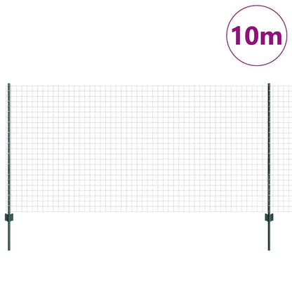 Zaun mit Pfosten Grün 1.2 x 10 m Stahl