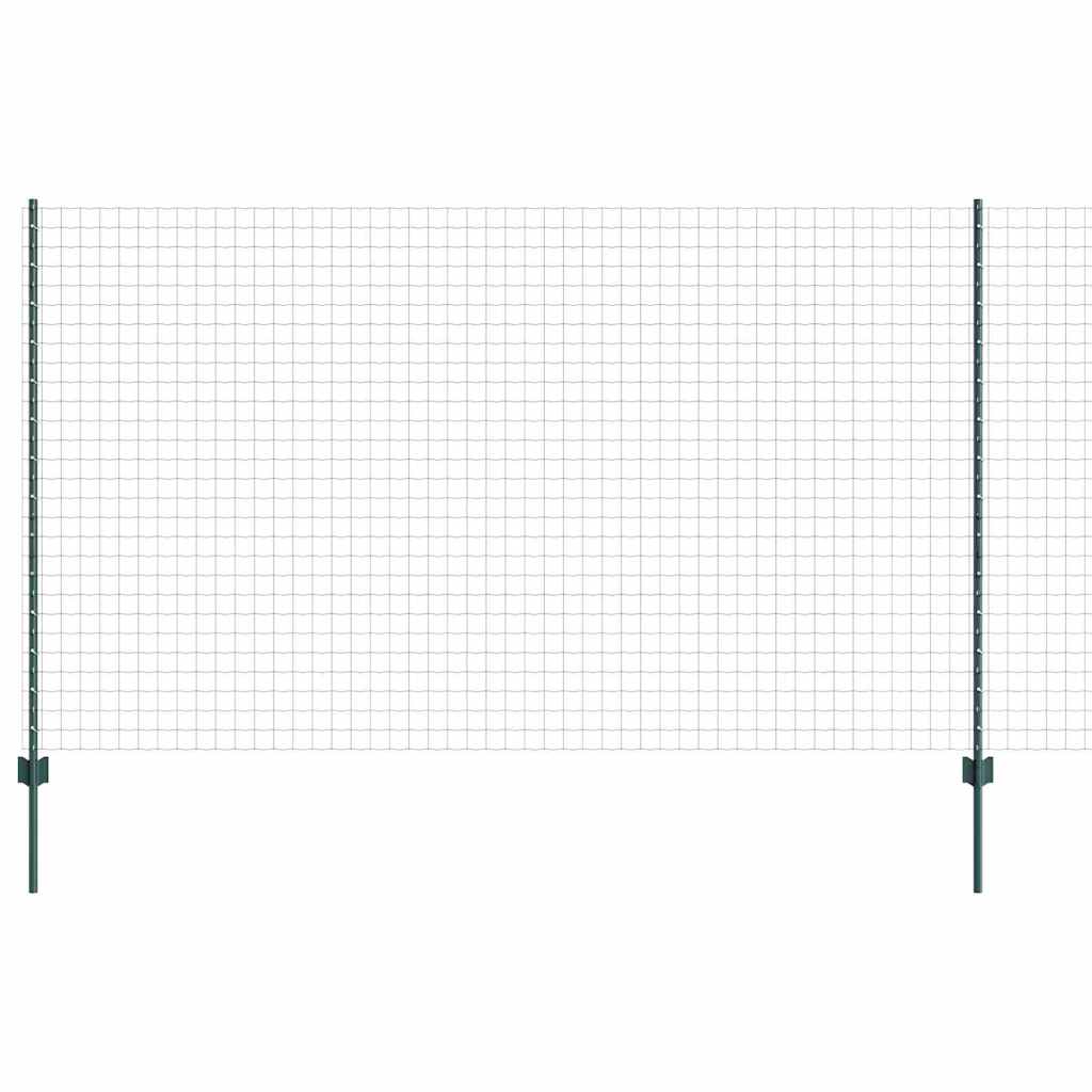 Zaun mit Pfosten Grün 1.4 x 10 m Stahl