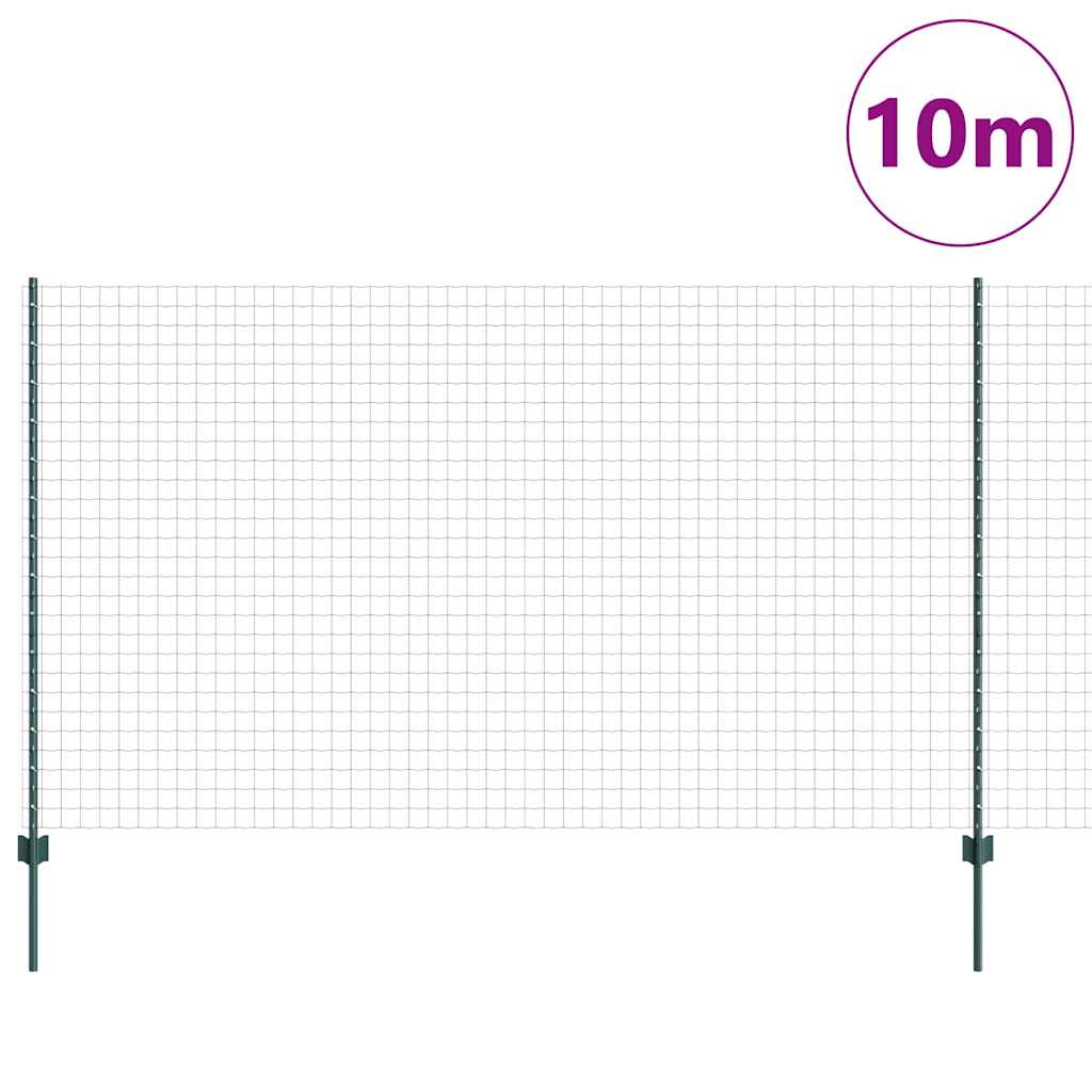 Zaun mit Pfosten Grün 1.4 x 10 m Stahl