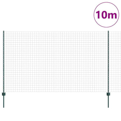 Zaun mit Pfosten Grün 1.4 x 10 m Stahl