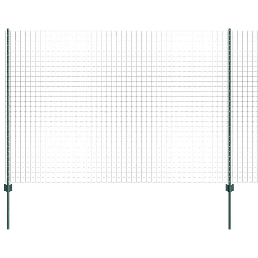 Zaun mit Pfosten Grün 1.5 x 10 m Stahl