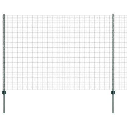 Zaun mit Pfosten Grün 1.5 x 10 m Stahl