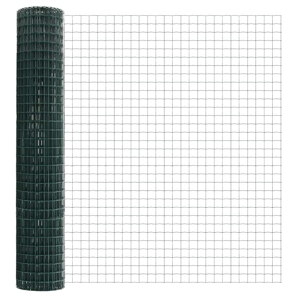 Zaun mit Pfosten Grün 1.5 x 10 m Stahl