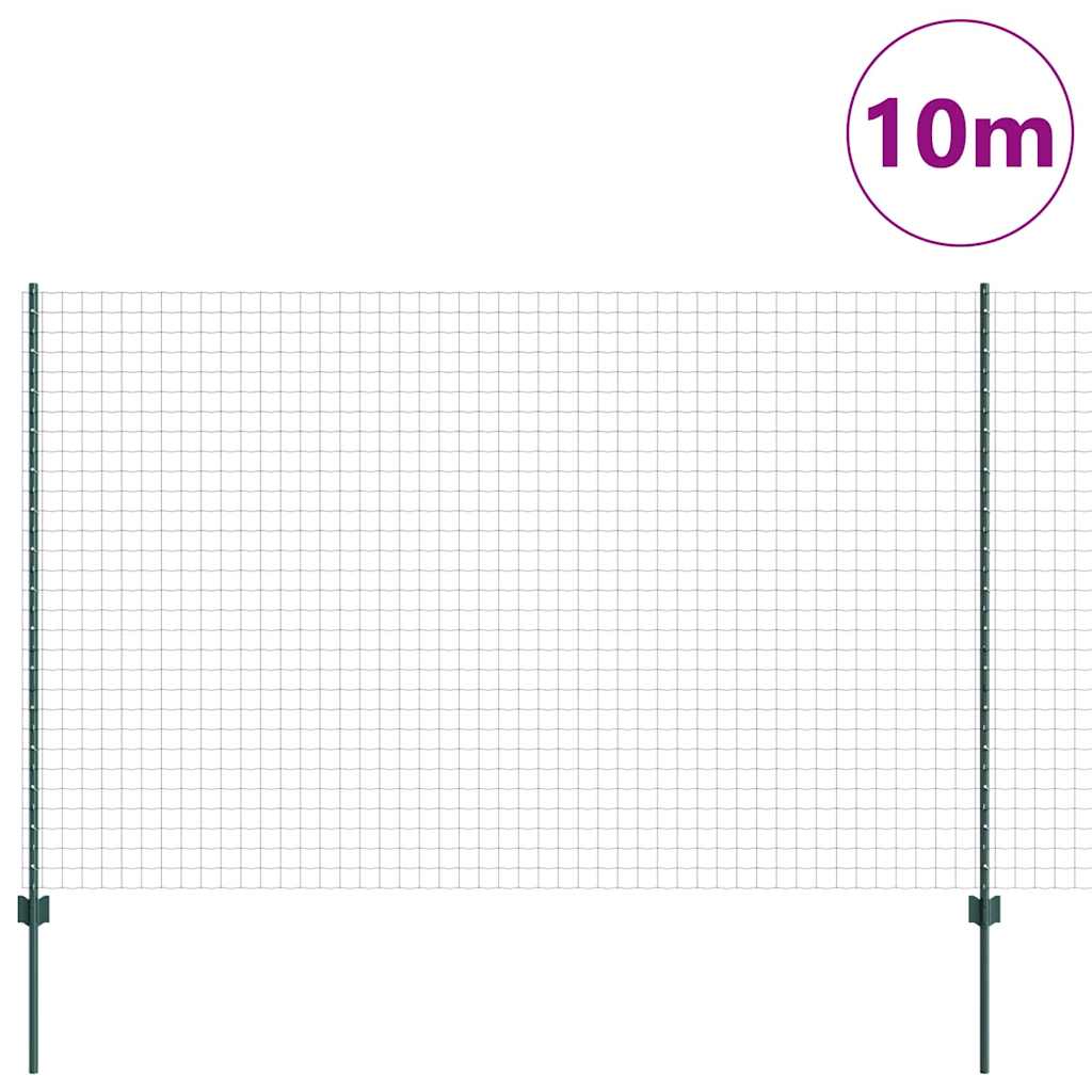 Zaun mit Pfosten Grün 1.6 x 10 m Stahl