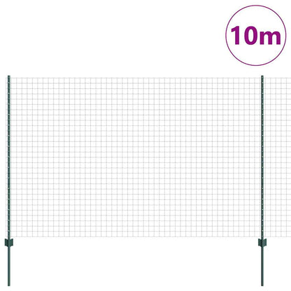 Zaun mit Pfosten Grün 1.6 x 10 m Stahl