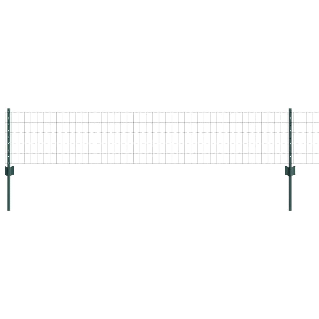 Zaun mit Pfosten Grün 0,4 x 10 m Stahl