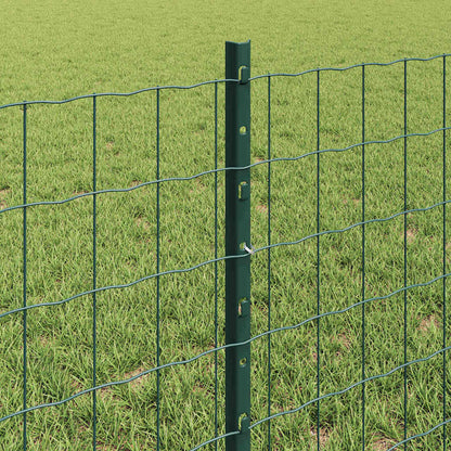 Zaun mit Pfosten Grün 0,6 x 10 m Stahl