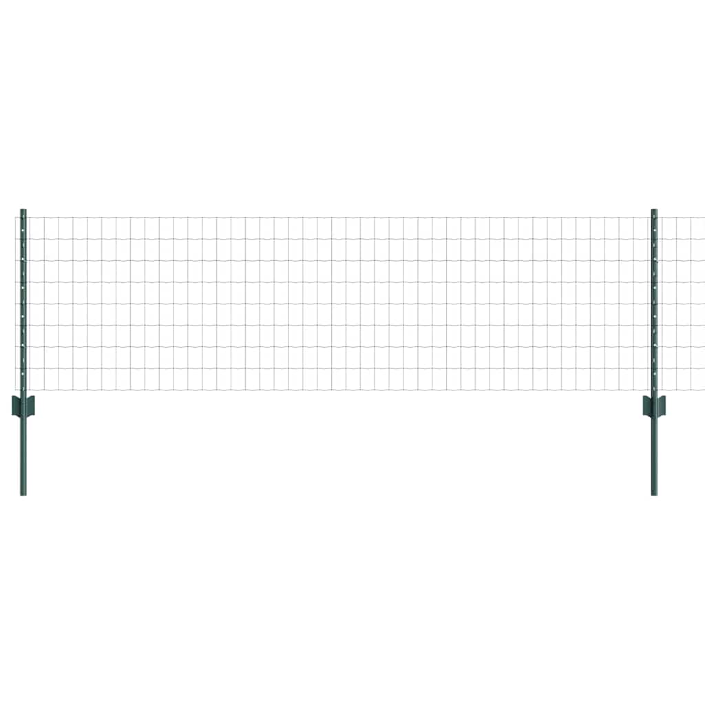 Zaun mit Pfosten Grün 0,6 x 10 m Stahl