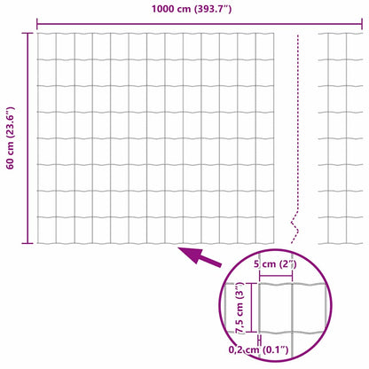 Zaun mit Pfosten Grün 0,6 x 10 m Stahl
