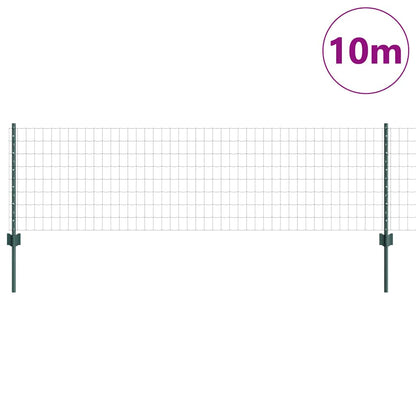 Zaun mit Pfosten Grün 0,6 x 10 m Stahl
