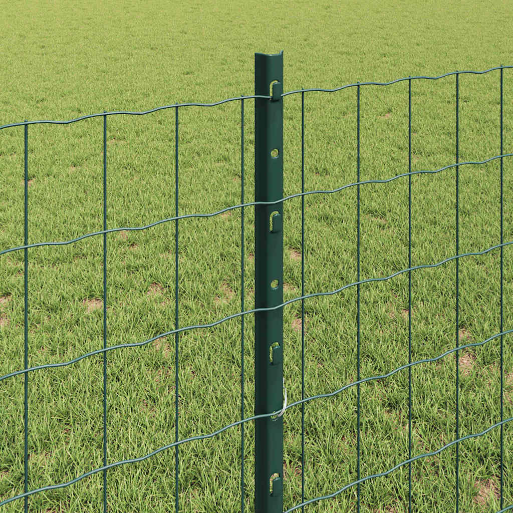 Zaun mit Pfosten Grün 0,8 x 10 m Stahl