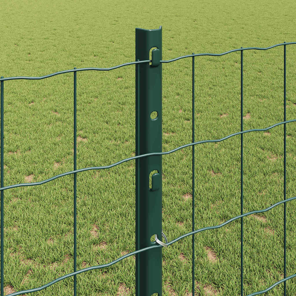 Zaun mit Pfosten Grün 1,2 x 10 m Stahl