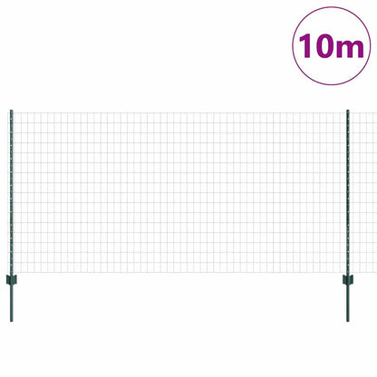 Zaun mit Pfosten Grün 1.2 x 10 m Stahl