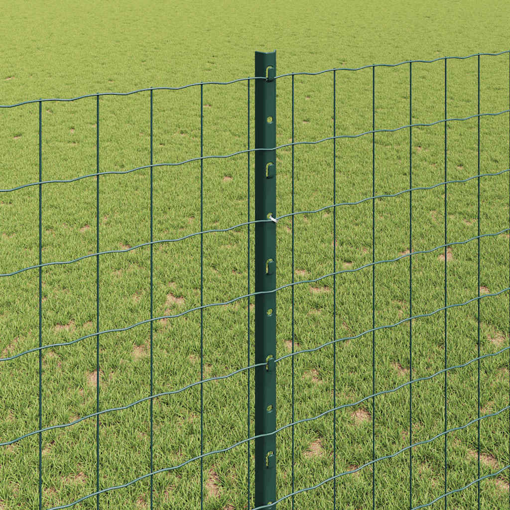 Zaun mit Pfosten Grün 1,4 x 10 m Stahl