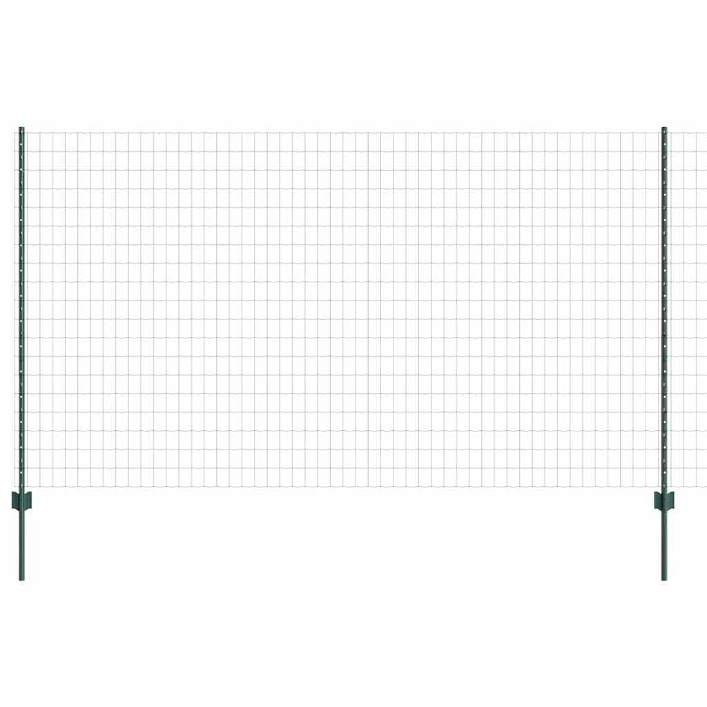 Zaun mit Pfosten Grün 1.4 x 10 m Stahl