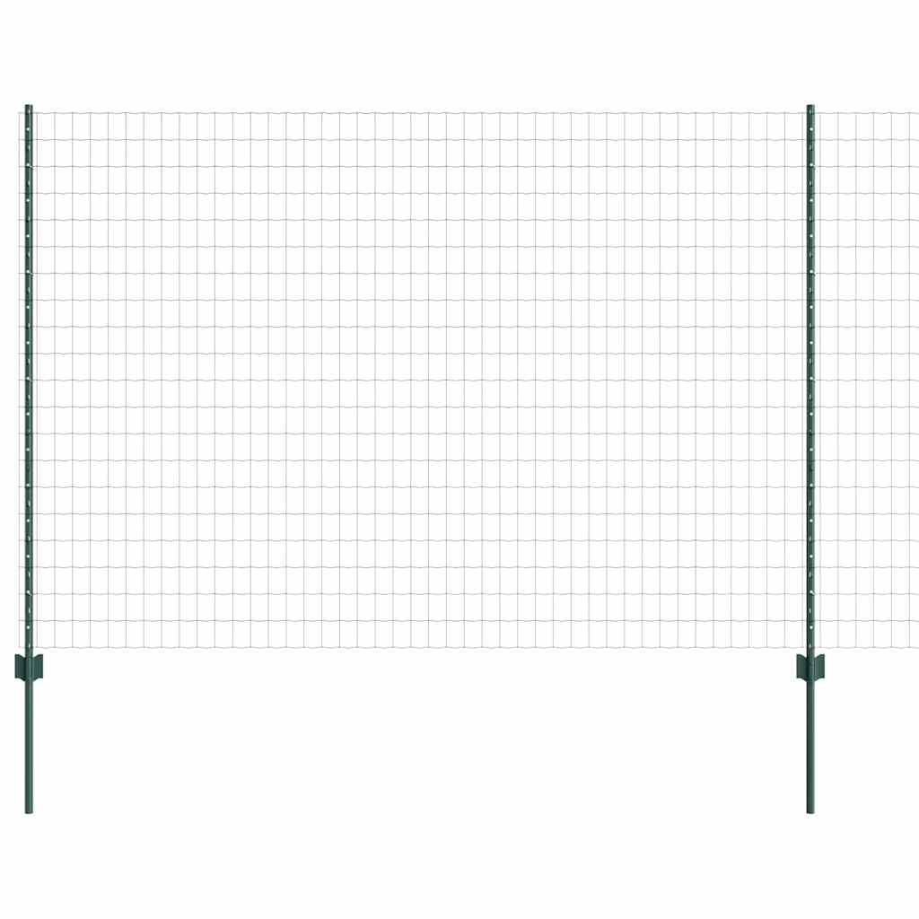 Zaun mit Pfosten Grün 1.5 x 10 m Stahl