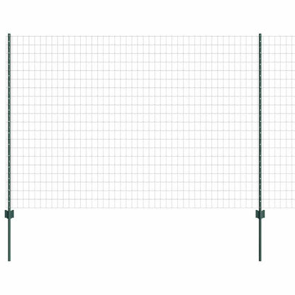 Zaun mit Pfosten Grün 1.5 x 10 m Stahl