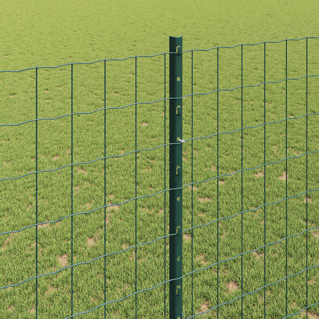 Zaun mit Pfosten Grün 1,6 x 10 m Stahl