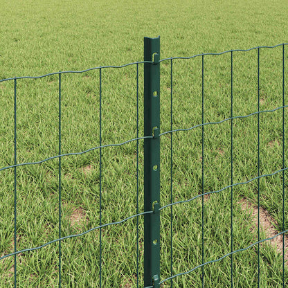 Zaun mit Pfosten Grün 0,4 x 10 m Stahl