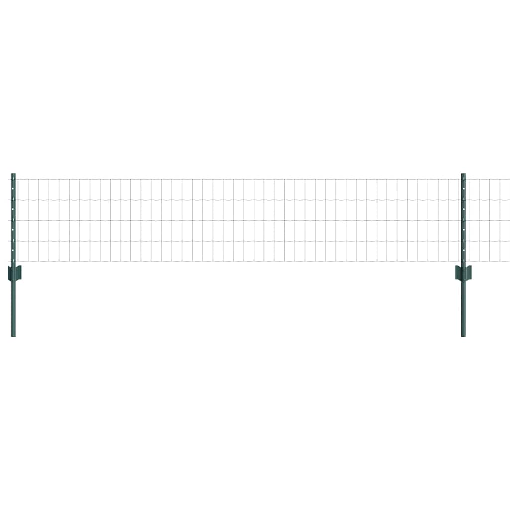Zaun mit Pfosten Grün 0,4 x 10 m Stahl