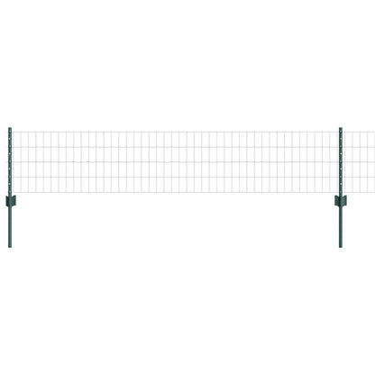 Zaun mit Pfosten Grün 0,4 x 10 m Stahl