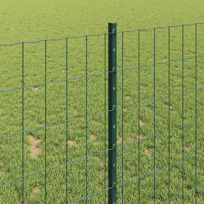 Zaun mit Pfosten Grün 1 x 10 m Stahl