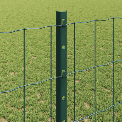 Zaun mit Pfosten Grün 1,2 x 10 m Stahl
