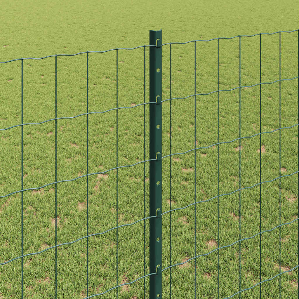 Zaun mit Pfosten Grün 1,4 x 10 m Stahl