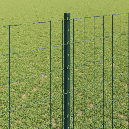 Zaun mit Pfosten Grün 1,4 x 10 m Stahl