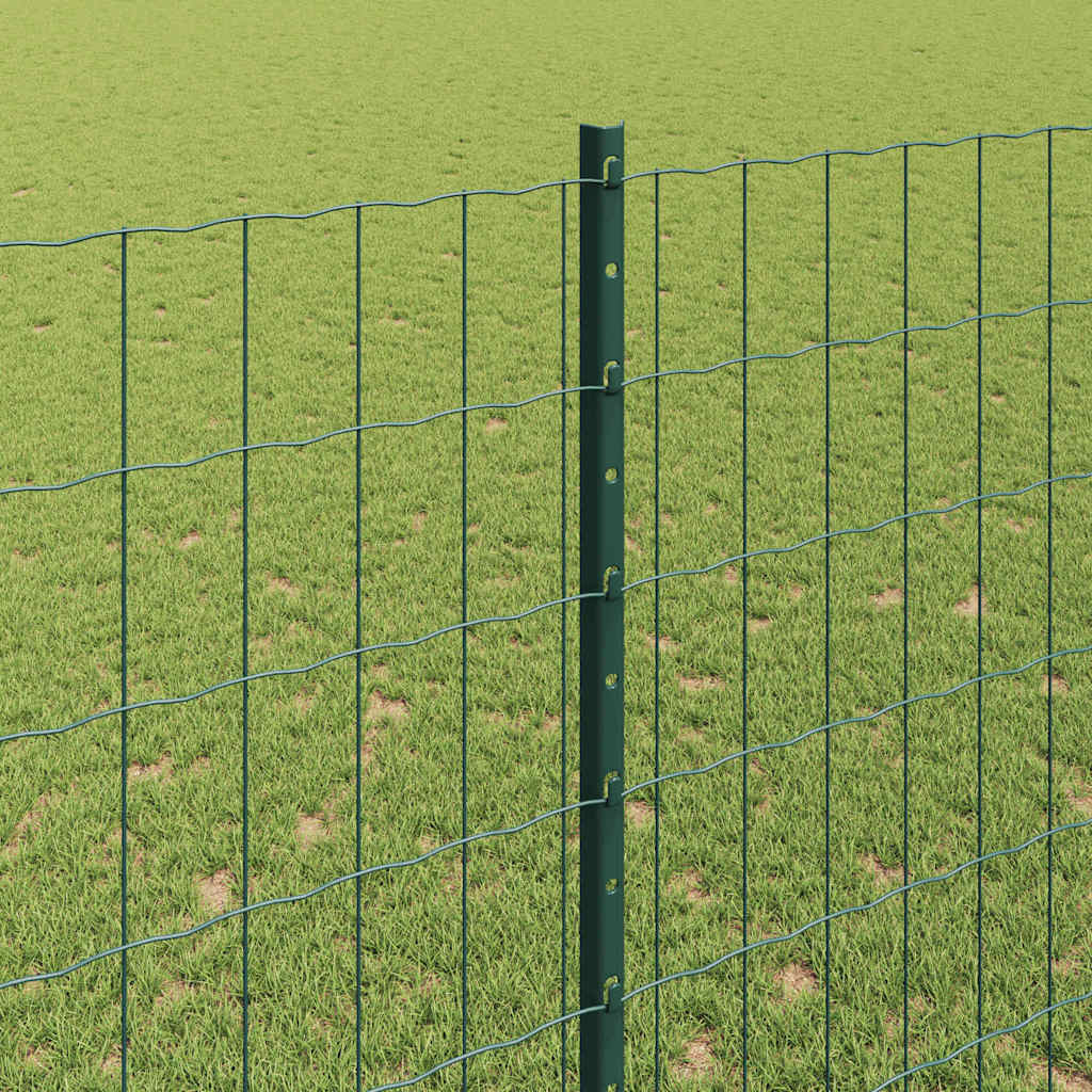 Zaun mit Pfosten Grün 1,5 x 10 m Stahl