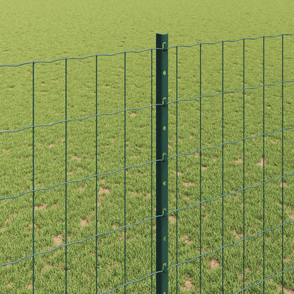 Zaun mit Pfosten Grün 1,6 x 10 m Stahl