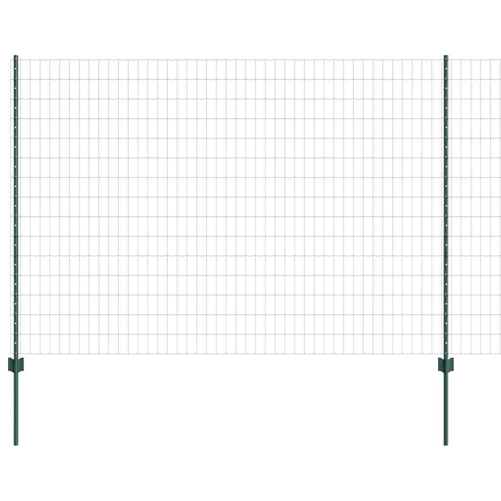 Zaun mit Pfosten Grün 1.6 x 10 m Stahl