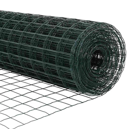 Zaun mit Pfosten Grün 0,4 x 10 m Stahl