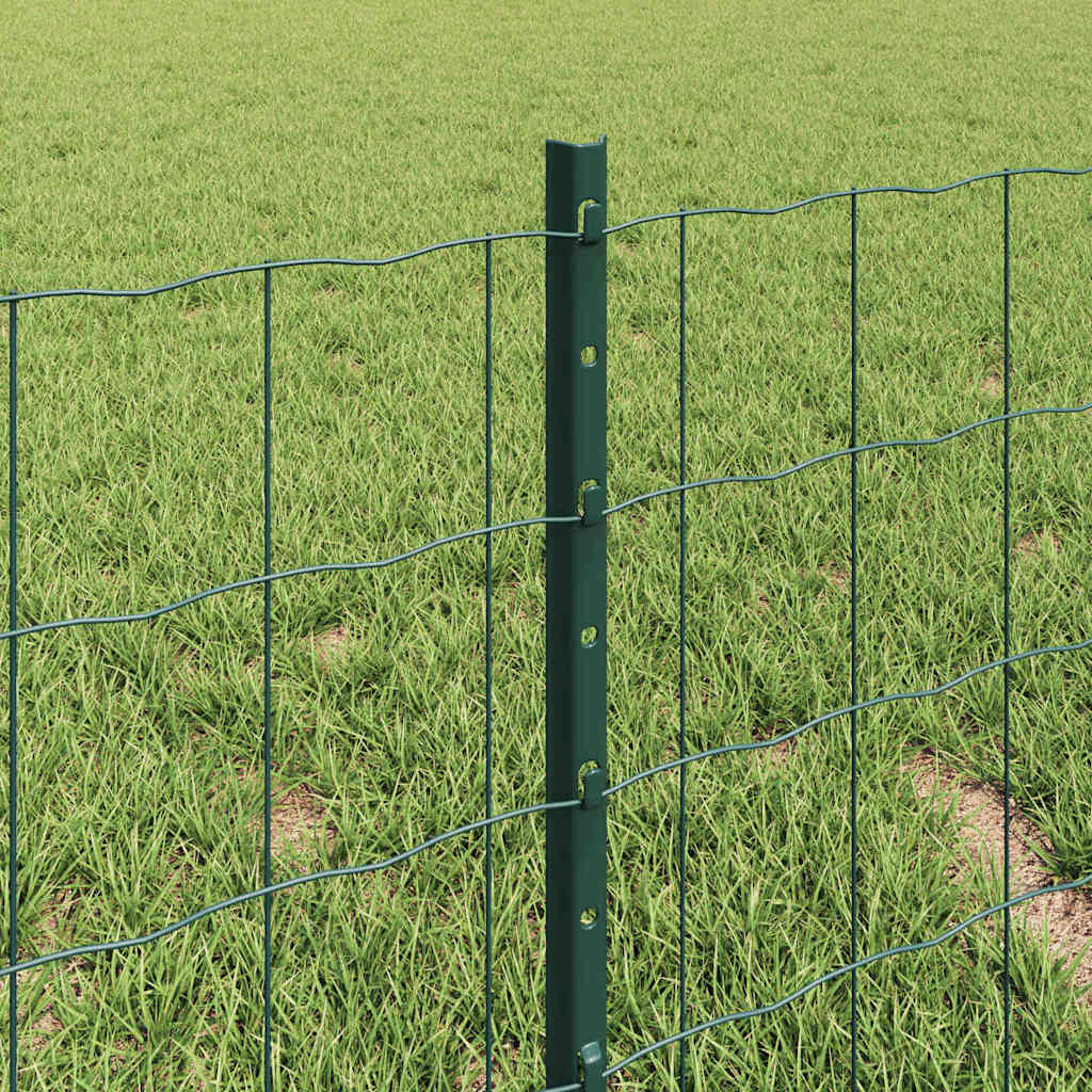 Zaun mit Pfosten Grün 0,4 x 10 m Stahl