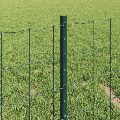 Zaun mit Pfosten Grün 0,4 x 10 m Stahl