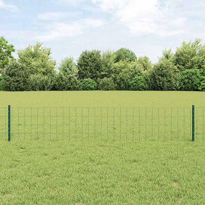 Zaun mit Pfosten Grün 0,4 x 10 m Stahl