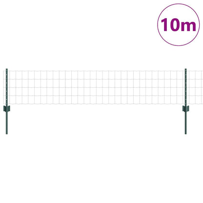 Zaun mit Pfosten Grün 0,4 x 10 m Stahl