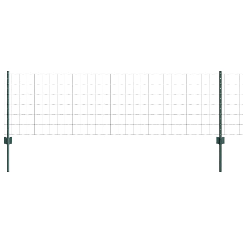 Zaun mit Pfosten Grün 0,6 x 10 m Stahl