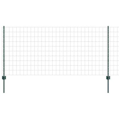 Zaun mit Pfosten Grün 1 x 10 m Stahl