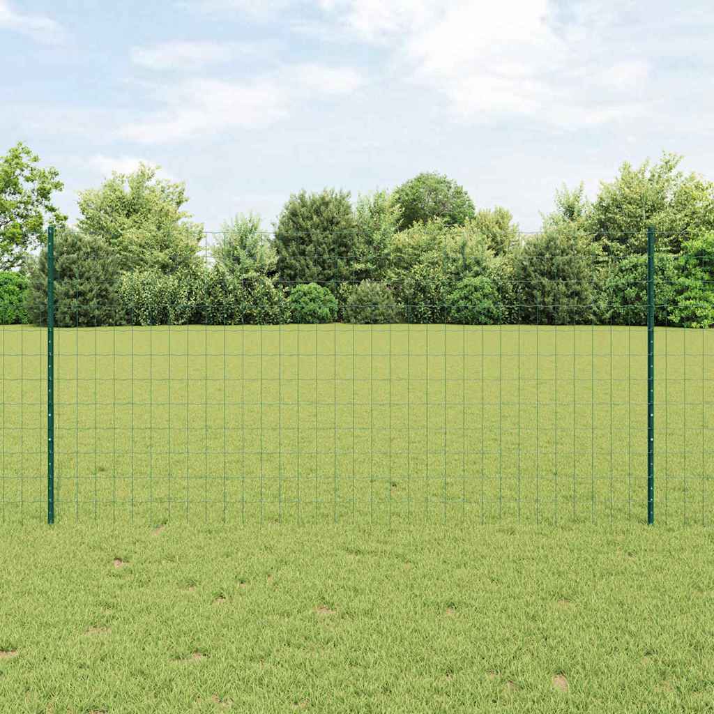 Zaun mit Pfosten Grün 1.2 x 10 m Stahl