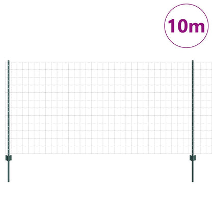 Zaun mit Pfosten Grün 1.2 x 10 m Stahl