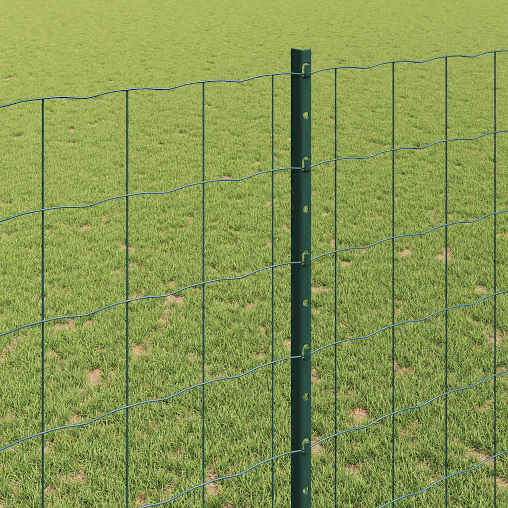 Zaun mit Pfosten Grün 1,4 x 10 m Stahl