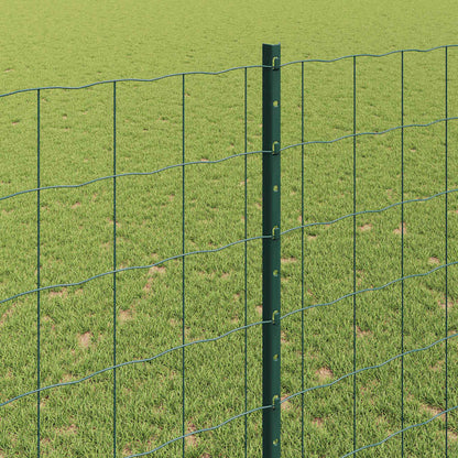 Zaun mit Pfosten Grün 1,4 x 10 m Stahl