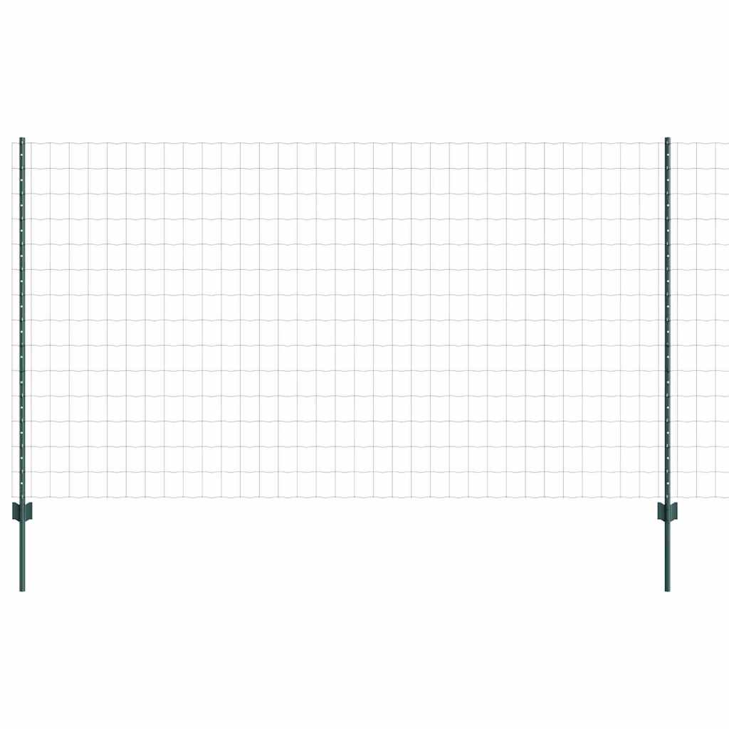 Zaun mit Pfosten Grün 1.4 x 10 m Stahl