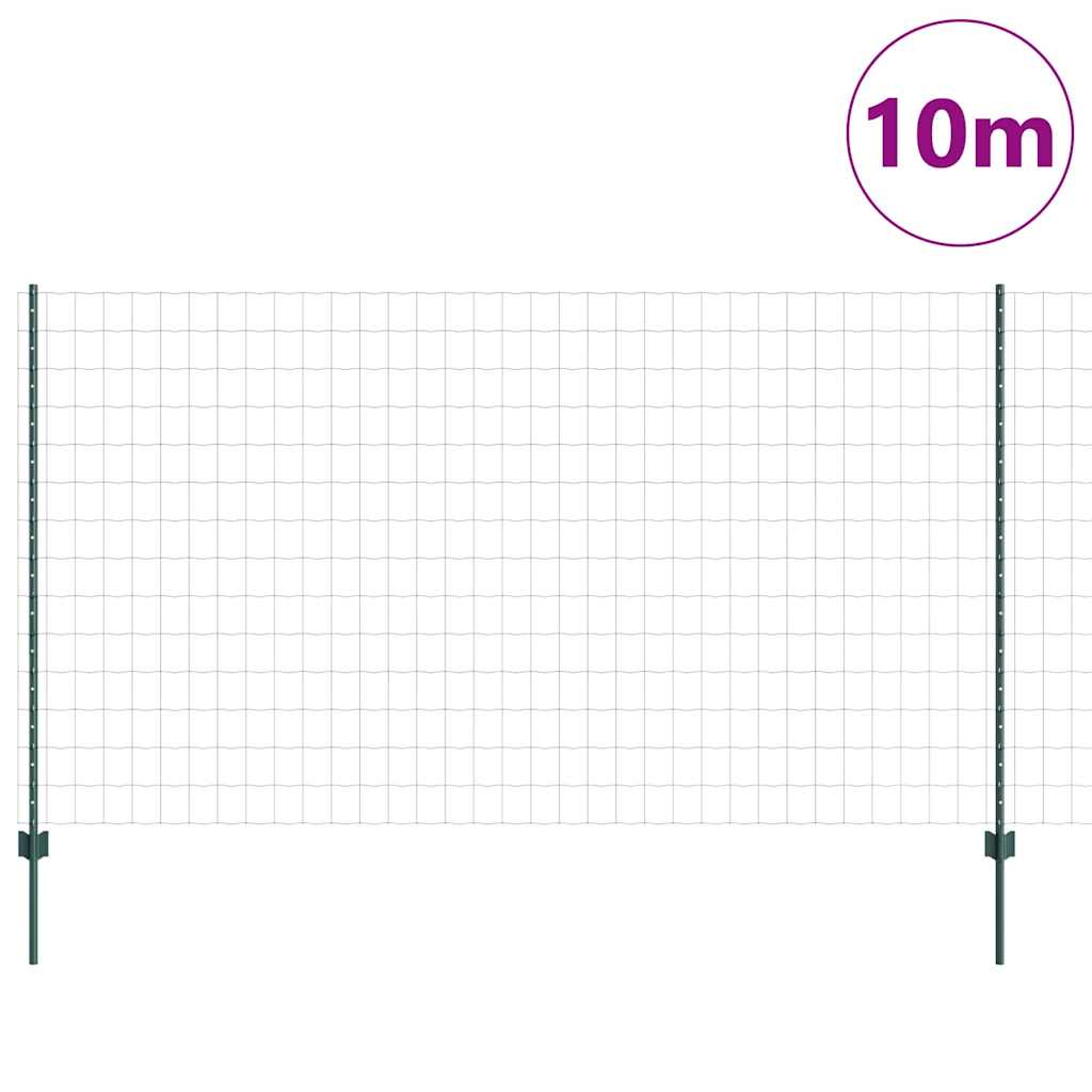 Zaun mit Pfosten Grün 1.4 x 10 m Stahl