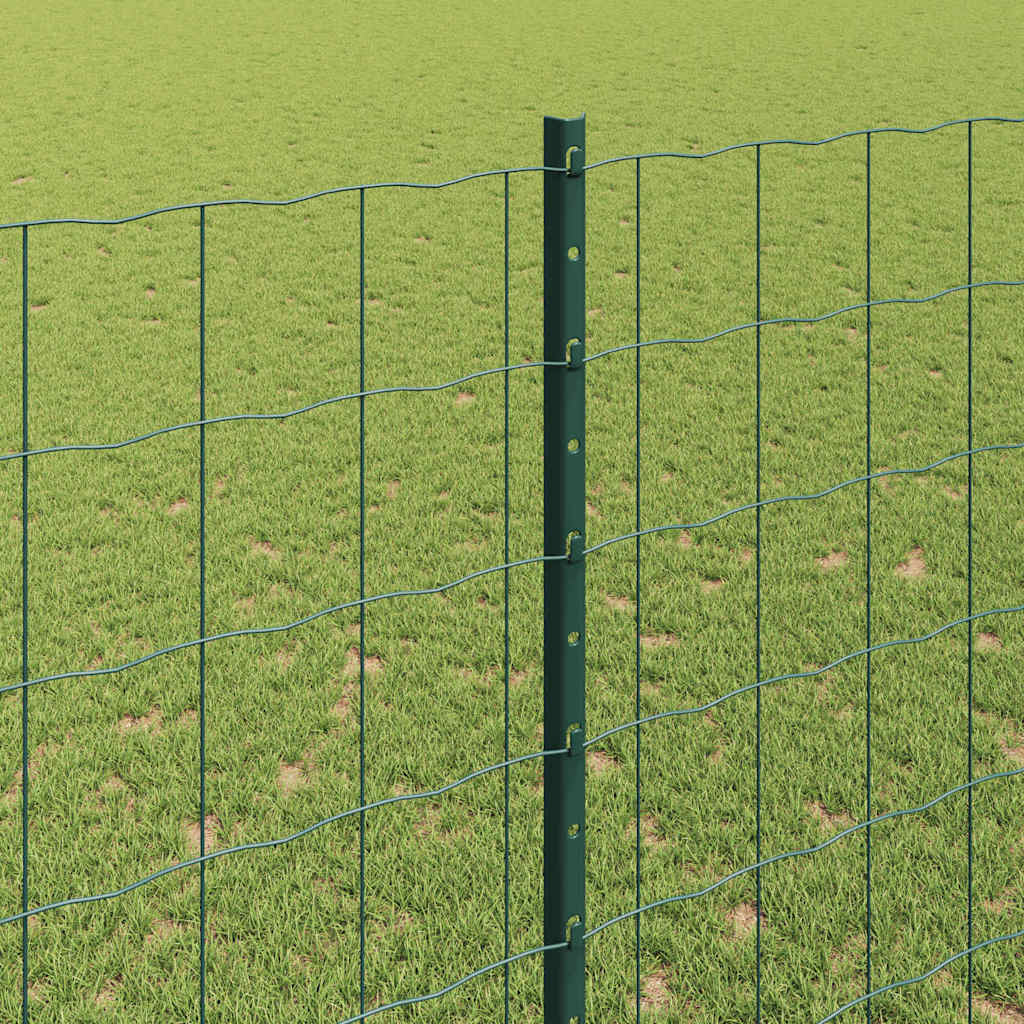 Zaun mit Pfosten Grün 1,6 x 10 m Stahl