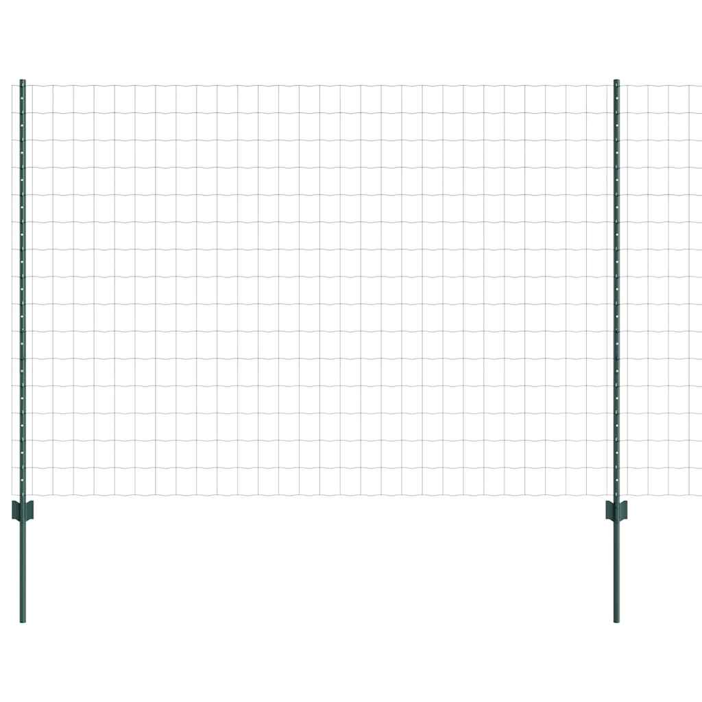 Zaun mit Pfosten Grün 1.6 x 10 m Stahl