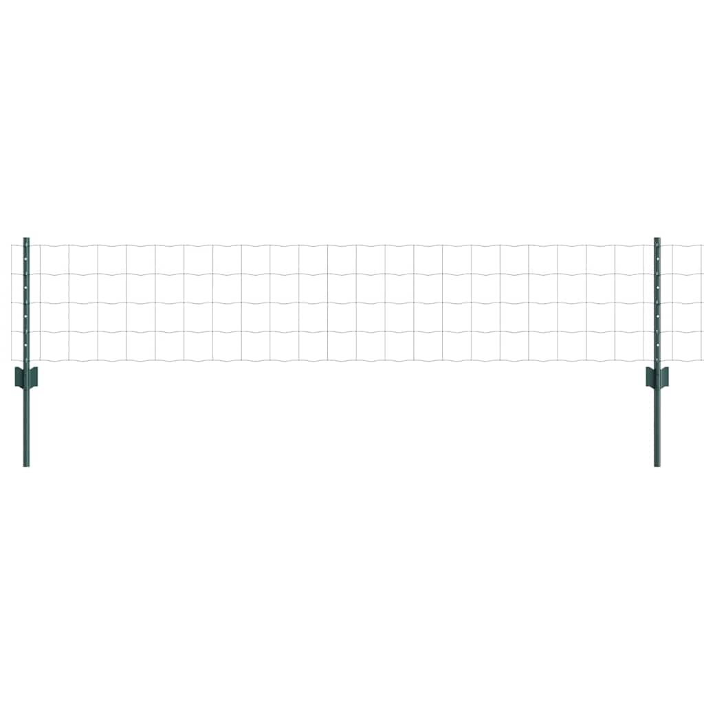 Zaun mit Pfosten Grün 0,4 x 10 m Stahl