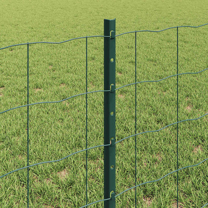 Zaun mit Pfosten Grün 0,6 x 10 m Stahl