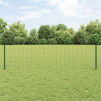 Zaun mit Pfosten Grün 0,6 x 10 m Stahl